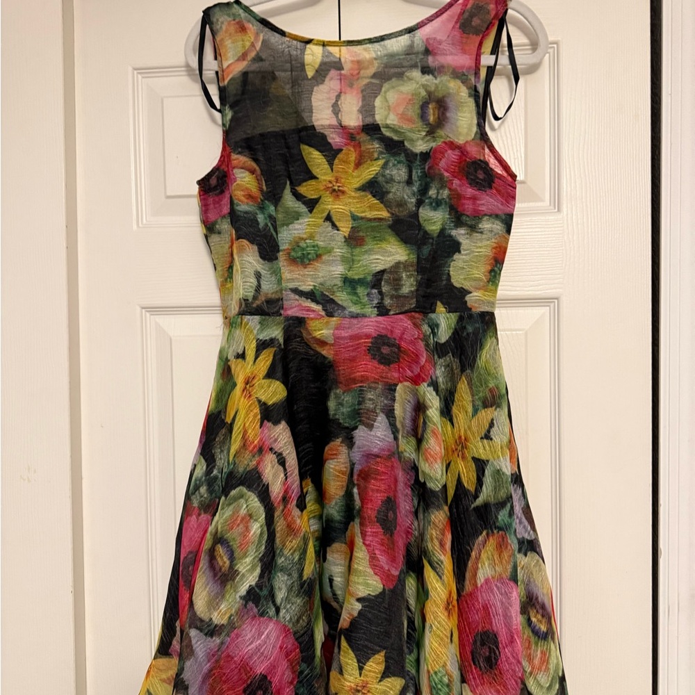AX Paris Pink and Black Floral Dress